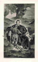 Anteprima di Don Bosco con un ragazzo in un paesaggio campestre (Quadro di Leandro Ferri)