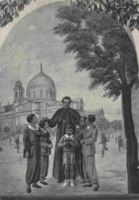 Anteprima di Don Bosco con i giovani davanti al Santuario di Maria Ausiliatrice