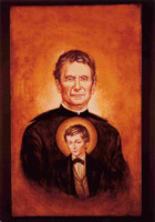 Anteprima di San Giovanni Bosco con il tondo di San Domenico Savio sul petto
