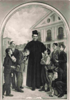 Anteprima di San Giovanni Bosco in mezzo ai giovanetti dell'Oratorio