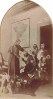 Anteprima di Immaginetta commemorativa con profilo di Don Bosco e motto salesiano