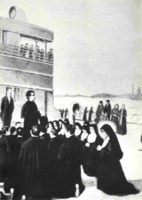 Anteprima di Spedizione Missionaria del 1877 - Don Bosco benedice i missionari a bordo del "Savoie" a Genova