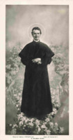 Anteprima di San Giovanni Bosco in piedi tra angeli e rose (Quadro di Vincenzo Irolli)