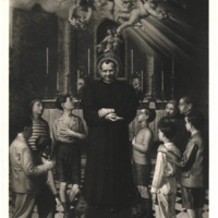 Anteprima di Cartolina postale di un quadro di S. Giovanni Bosco, nell'Istituto Salesiano di Gaeta.