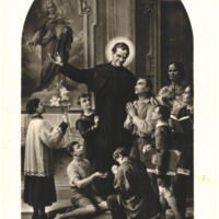 Anteprima di Cartolina del quadro dell'altare di S. Giovanni Bosco nel Tempio Votivodella S. Famiglia in Ancona.