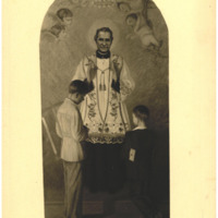 Anteprima di Cartolina del quadro raffigurante S. Giovanni Bosco, esposto nella Chiesaparrocchiale di Moncrivello.